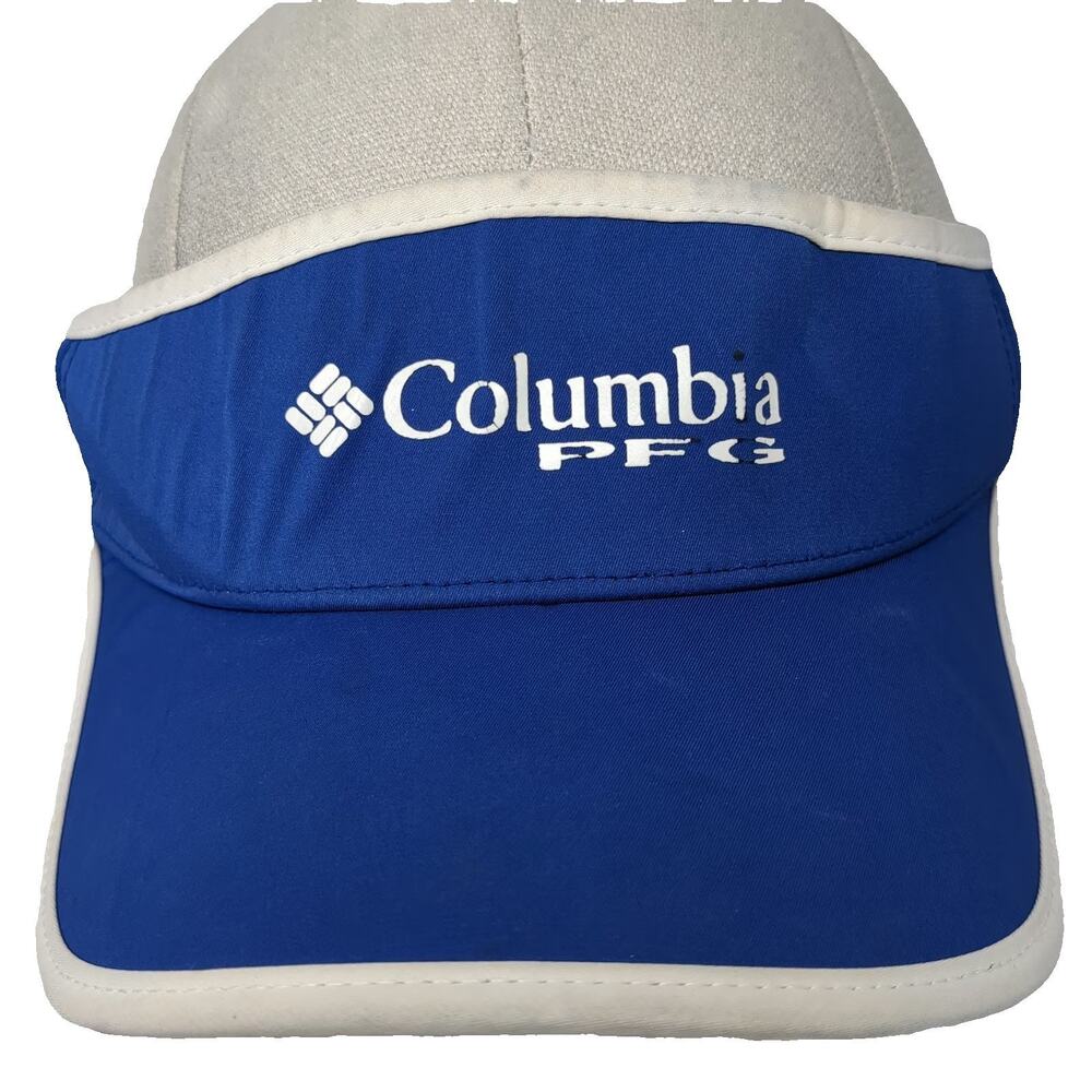 Columbia PFG Visor Blue OSFM Performance Fishing Gear Flexfit 110 Strapback Hat